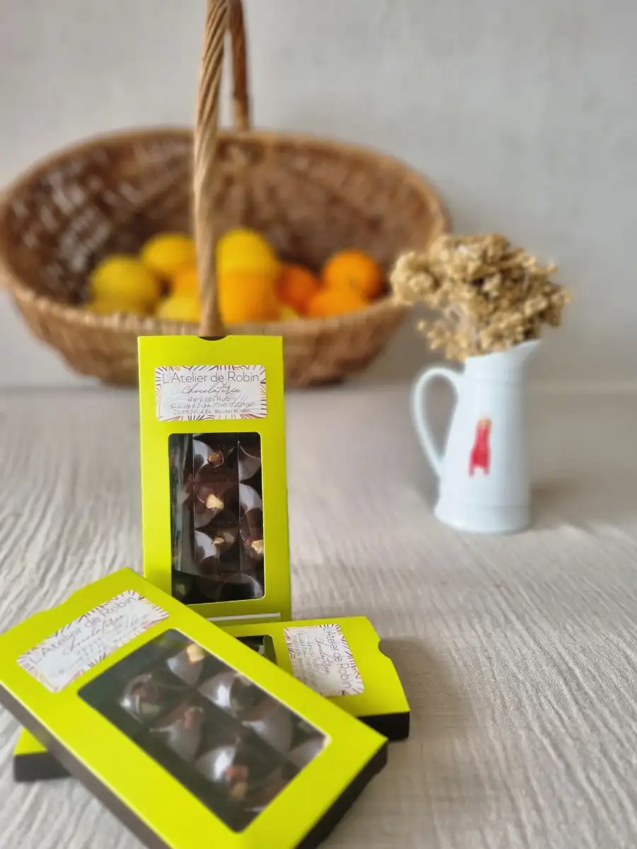 Tablette chocolait au lait et noisettes.